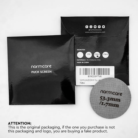 Normcore puck screen close-up reveals 1.7mm thickness and 150μm layer