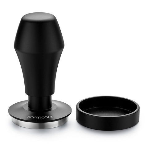 Normcore V4 coffee tamper top view showing 53.3mm base for even tamp
