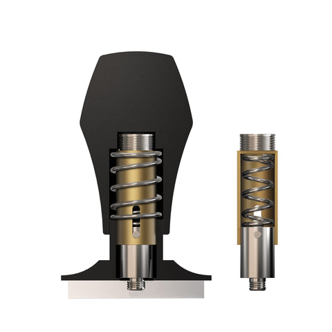 Normcore V4 central shaft design promoting stable tamping motion