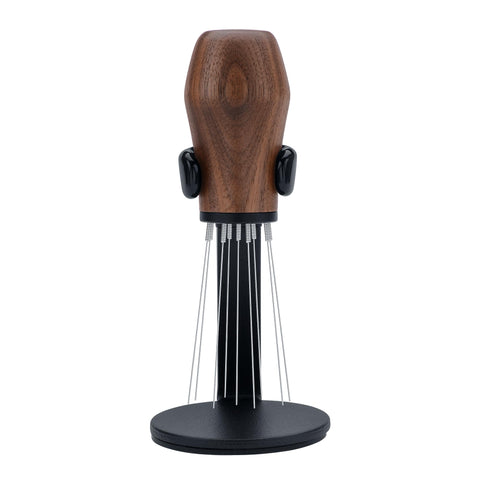 Normcore WDT tool showing magnetic handle for convenient resting on the espresso machine.