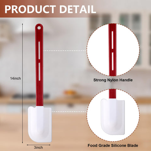 Norme 14-inch silicone spatula head for precise scraping and easy mixing.