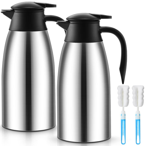 Norme 2-piece thermal carafe set, front view, 68 oz capacity for gatherings