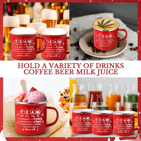 Norme easy-clean red enamel mug, perfect for busy offices.