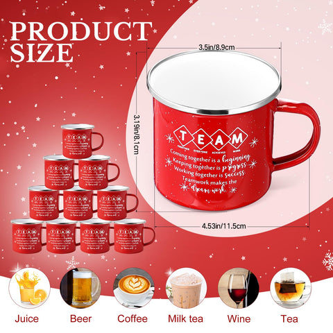 Norme enamel coffee mugs 12oz red, durable for daily desk rituals.