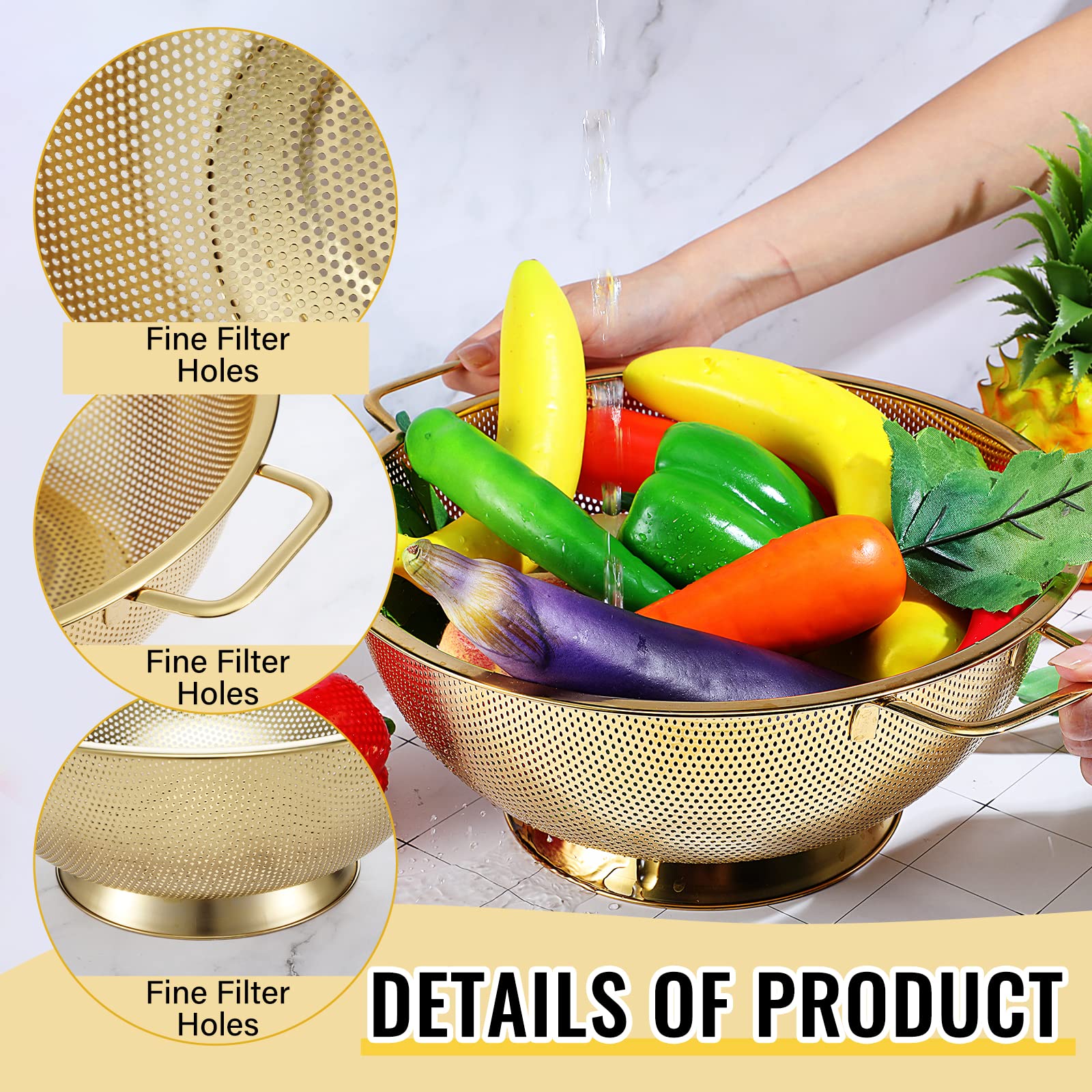 Norme gold strainer 18 cm handles large-scale draining.