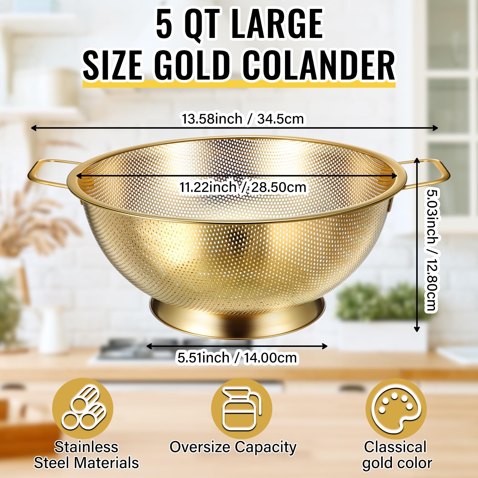 Norme gold strainer 8 cm for quick veggie rinsing.