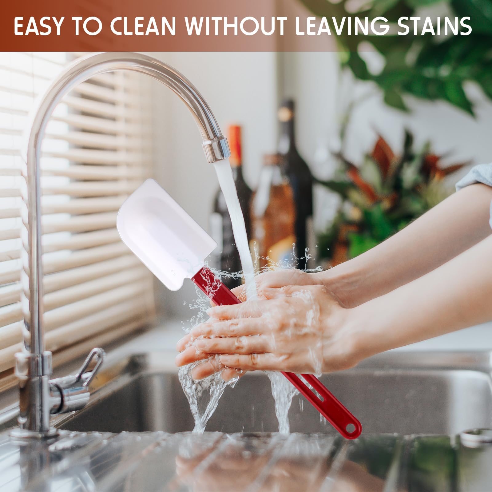 Norme nonstick silicone spatula; effortless cleaning.