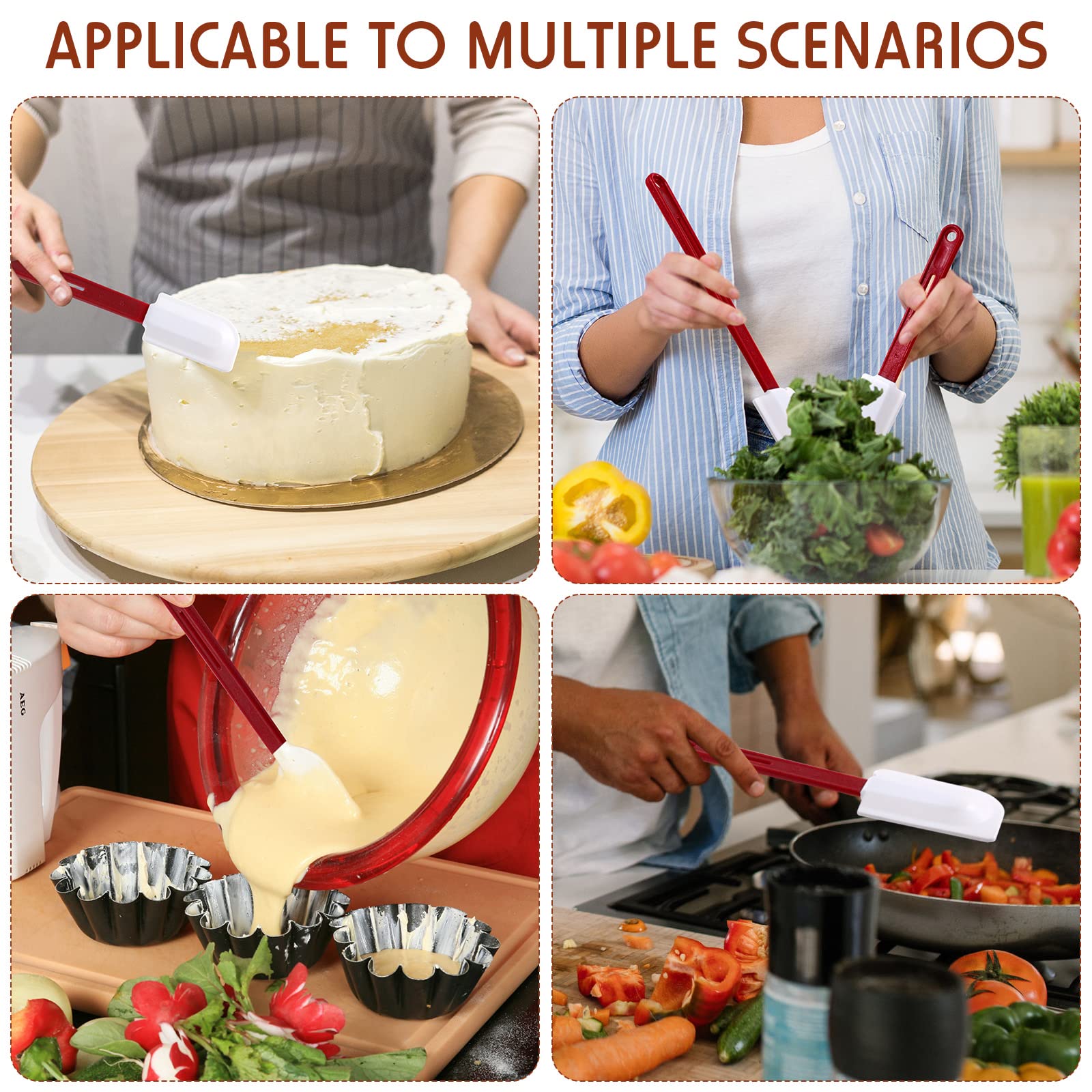 Norme silicone spatula with curved head reaches corners