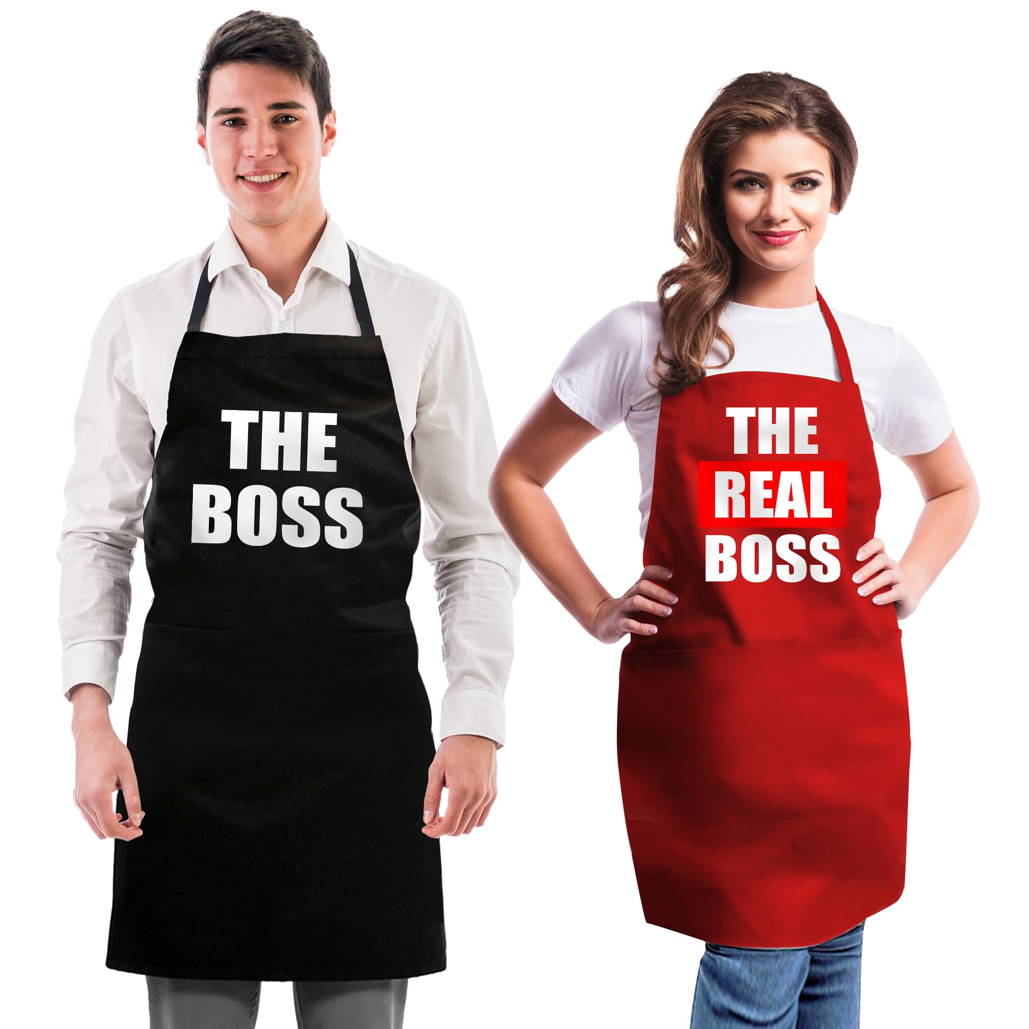 Norpaz couple aprons set, front view, ideal for cooking together.