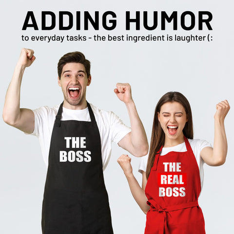 Norpaz his and hers aprons with witty prints, ideal for playful moments.