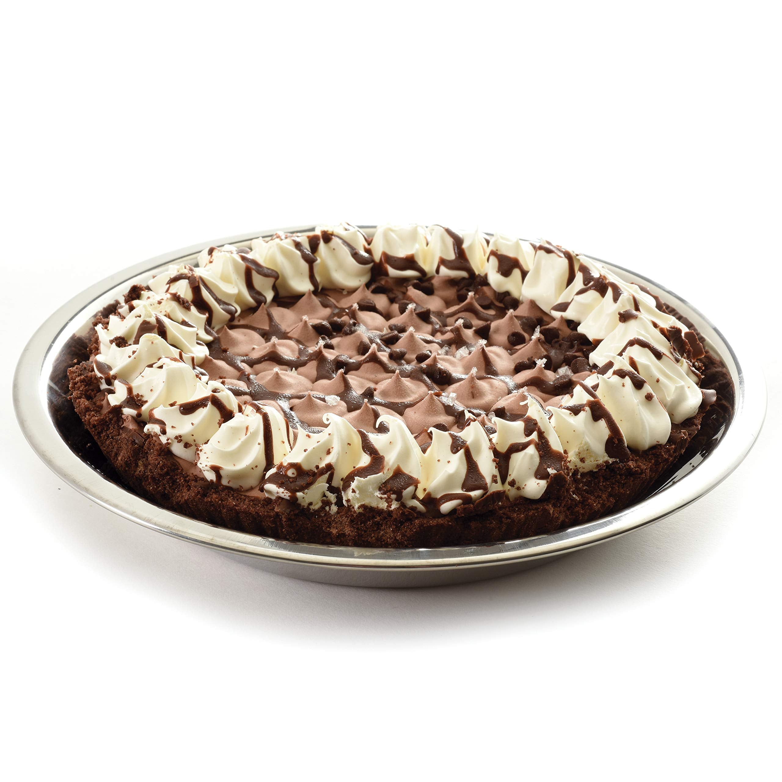 Norpro 3811 pie pan bottom crust browning to a nicely colored finish.