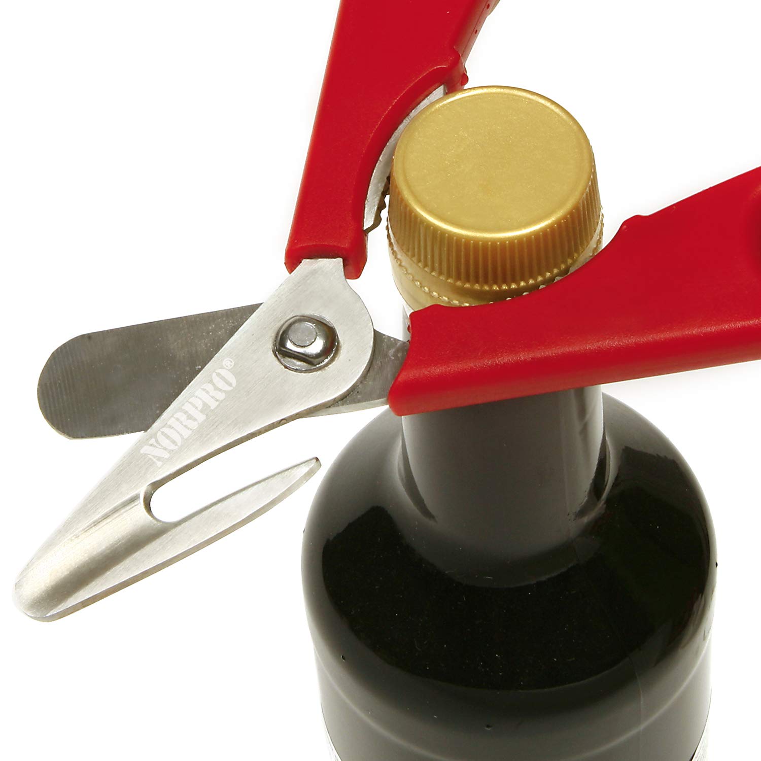 Norpro 6516 red shears detaching blades for easy cleaning.