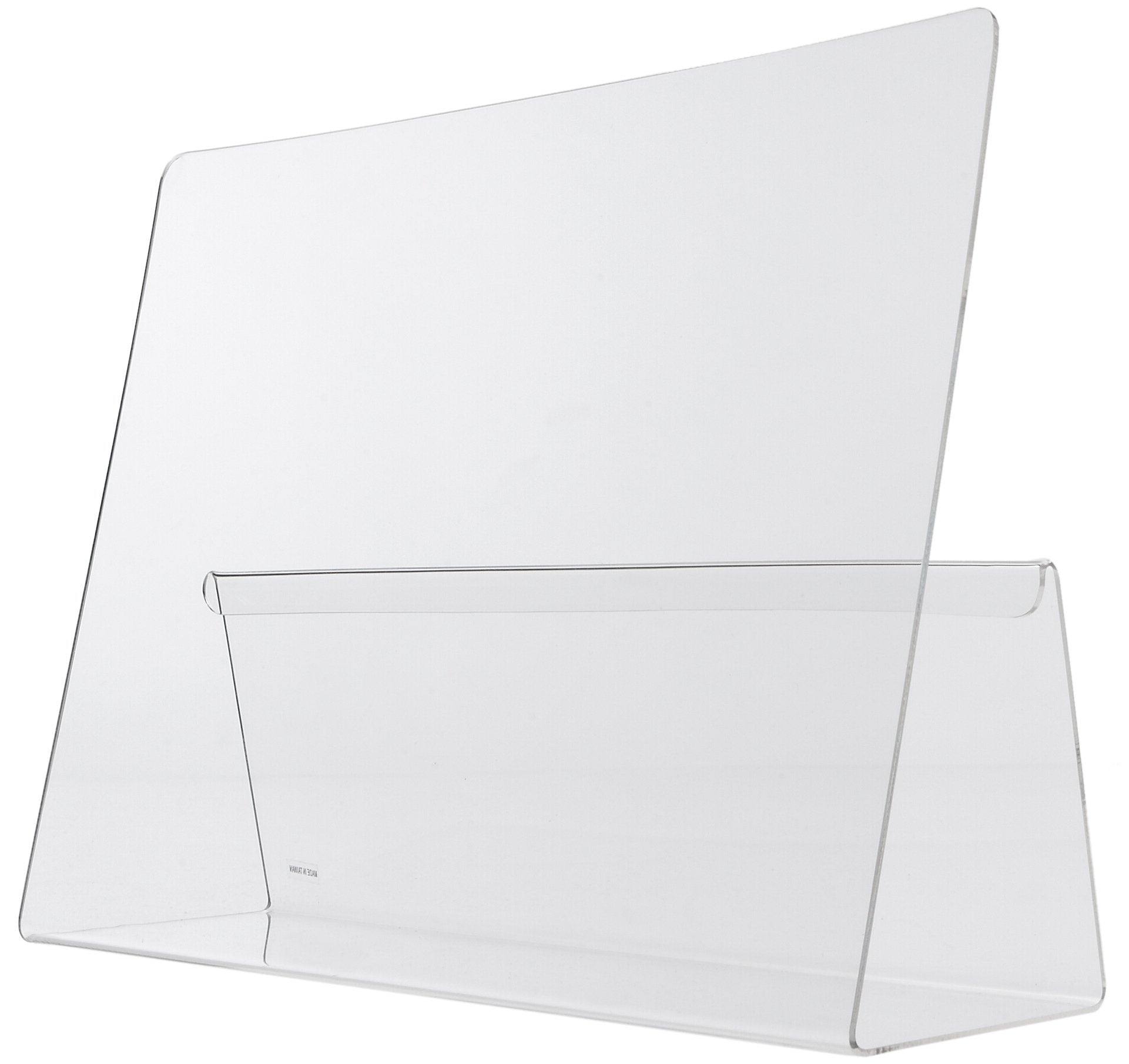 Norpro acrylic holder in use on counter enabling easy recipe viewing.