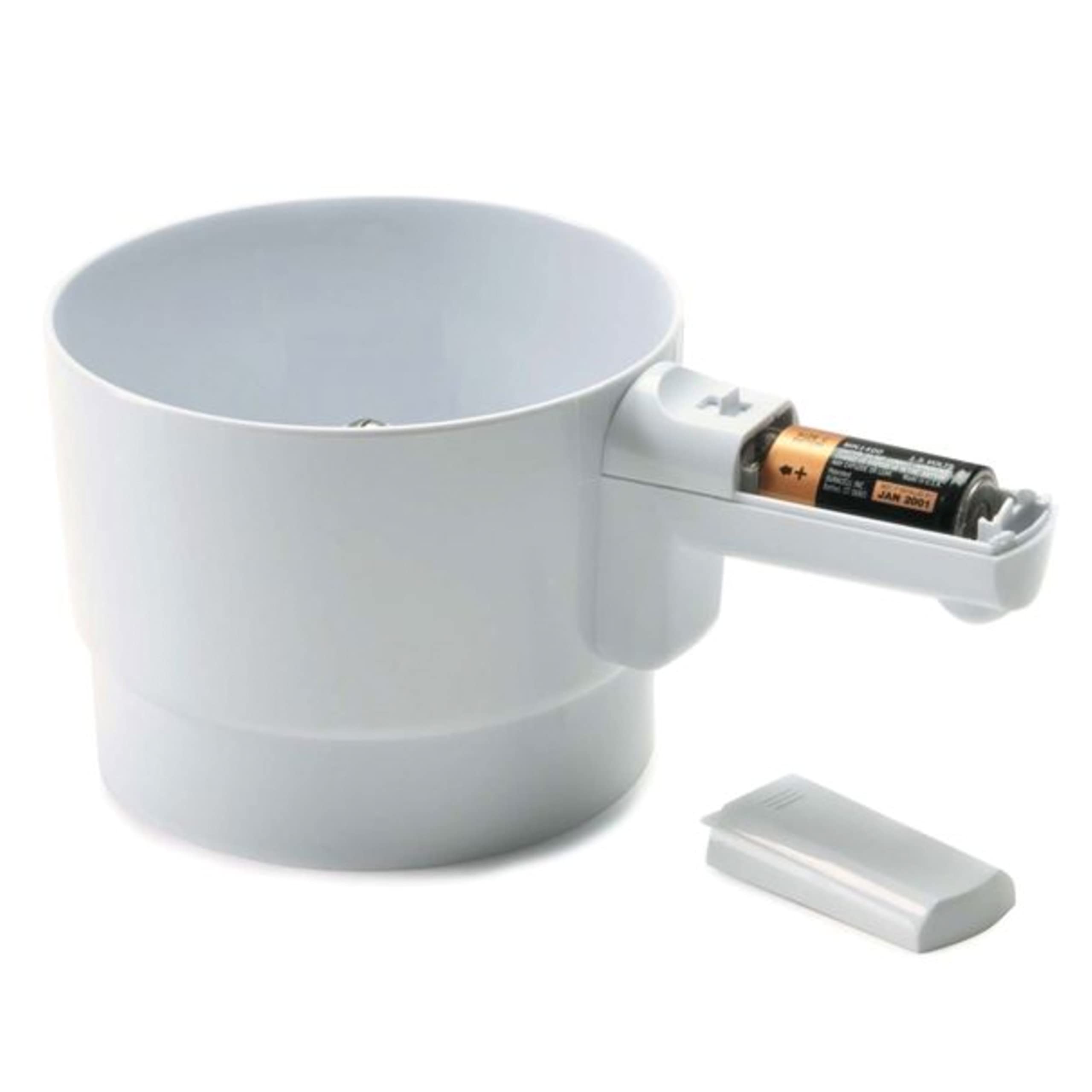 Norpro unit requires a C battery for portable, cordless use.