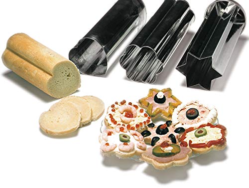 Norpro Canape Bread Molds set showcases three shapes for catered buffets and weddings.