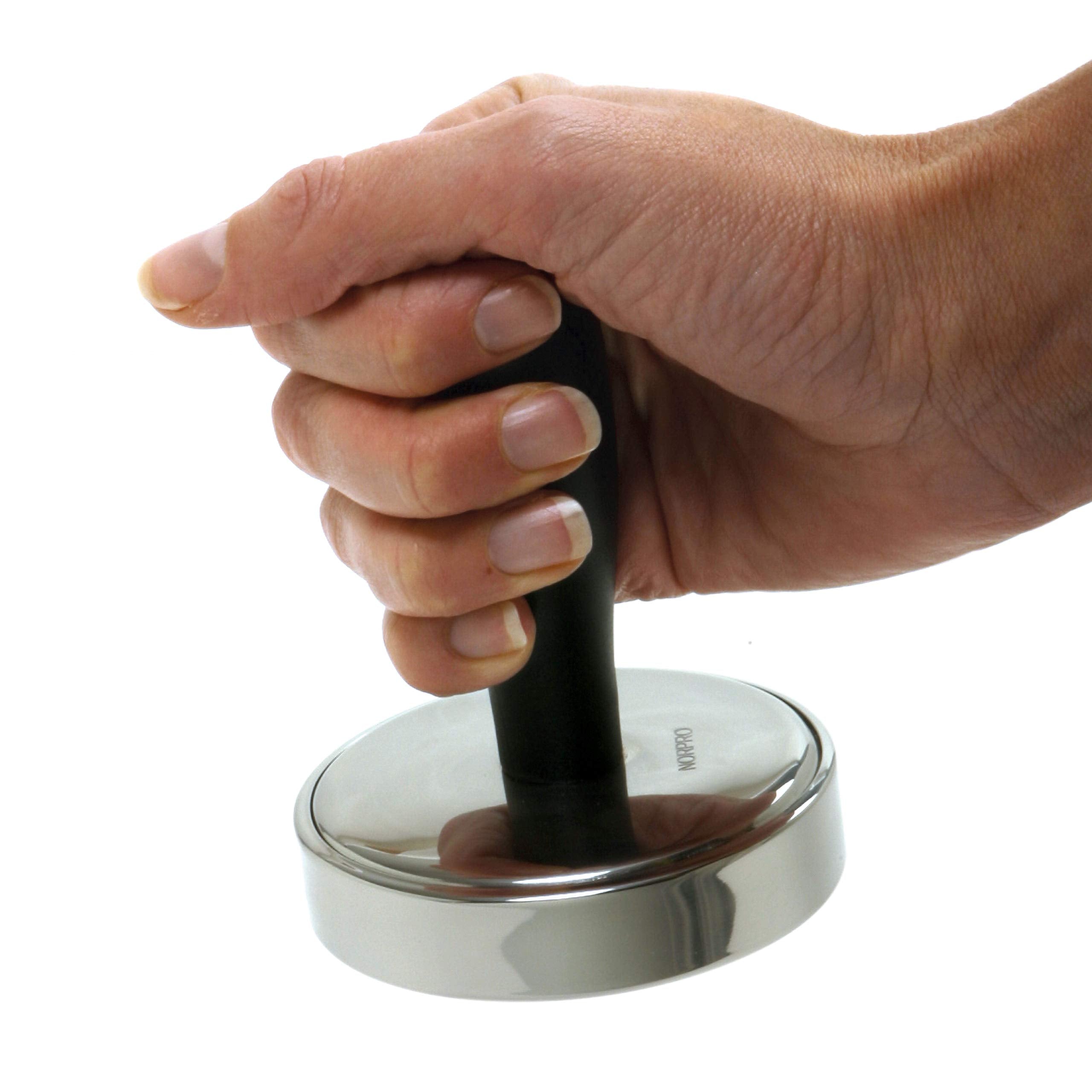 Norpro Grip-EZ pounder showing Santoprene handle for secure grip.