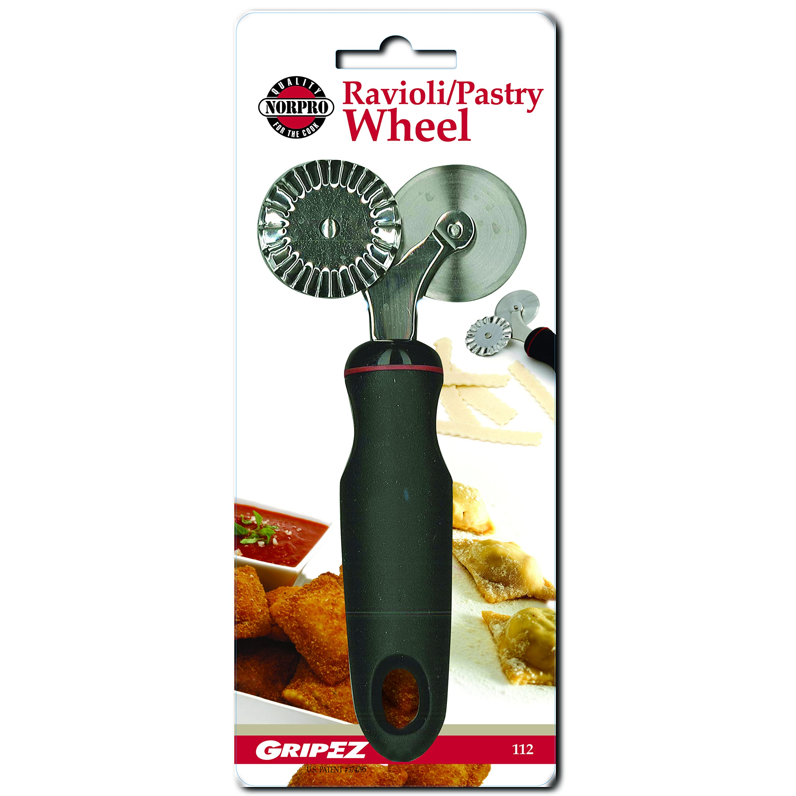 Norpro Grip-EZ wheel handle detail with non-slip grip in hand