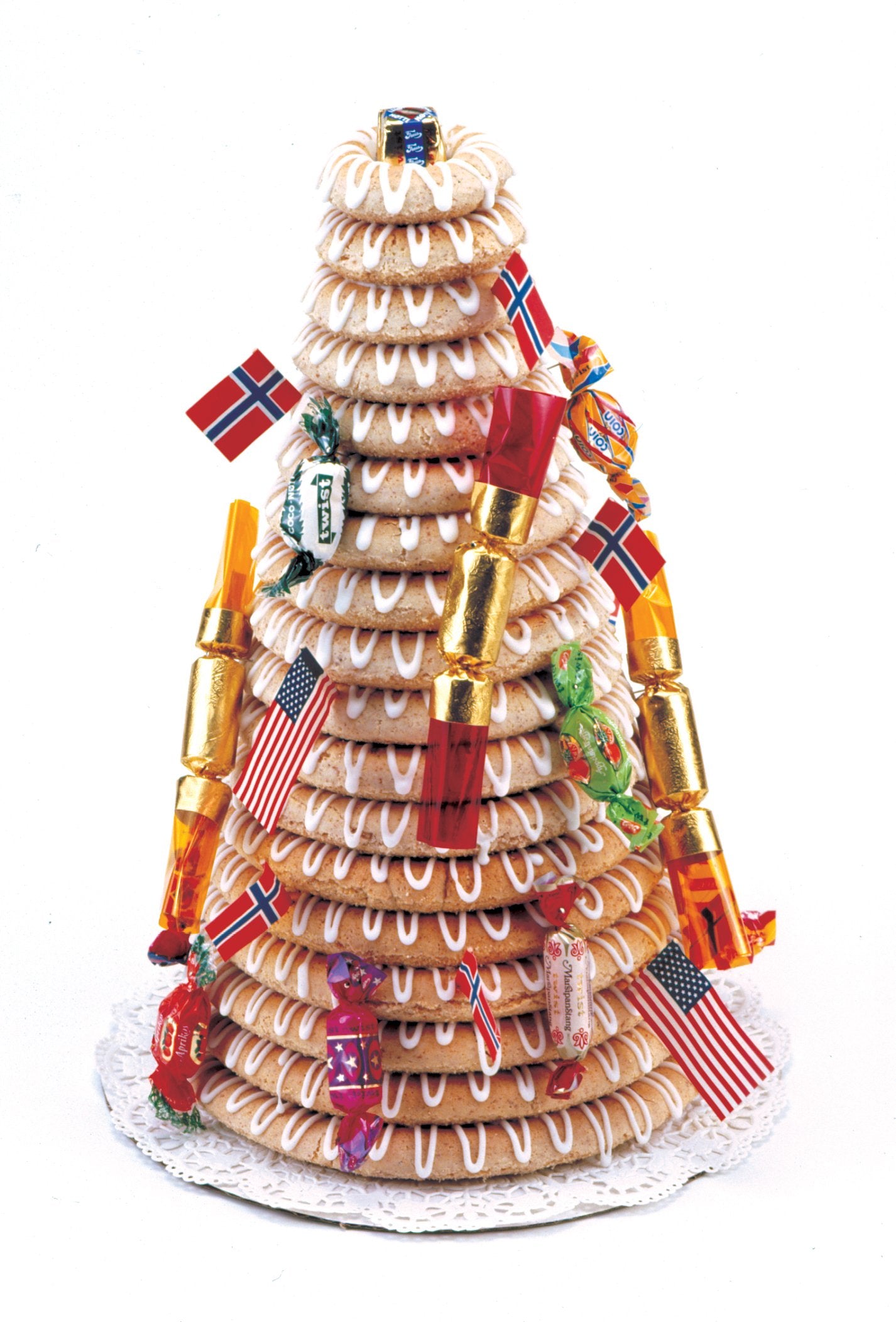 Norpro kransekake wreath cake template helps even layers and professional finish.