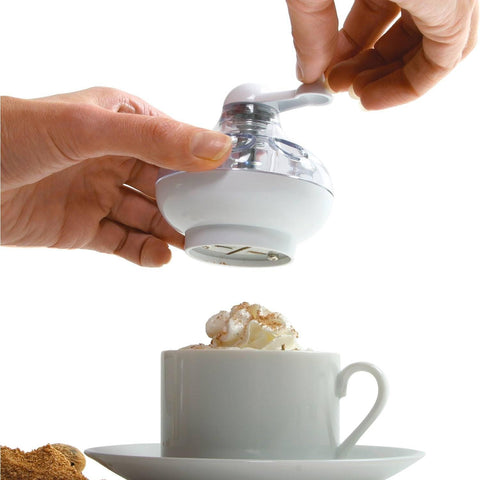 Norpro Nutmeg Grinder storage-in-body design keeps ground nutmeg handy.