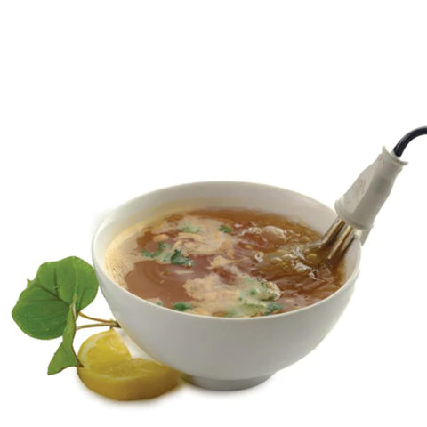 Norpro portable immersion heater used for soups or hot drinks while traveling.