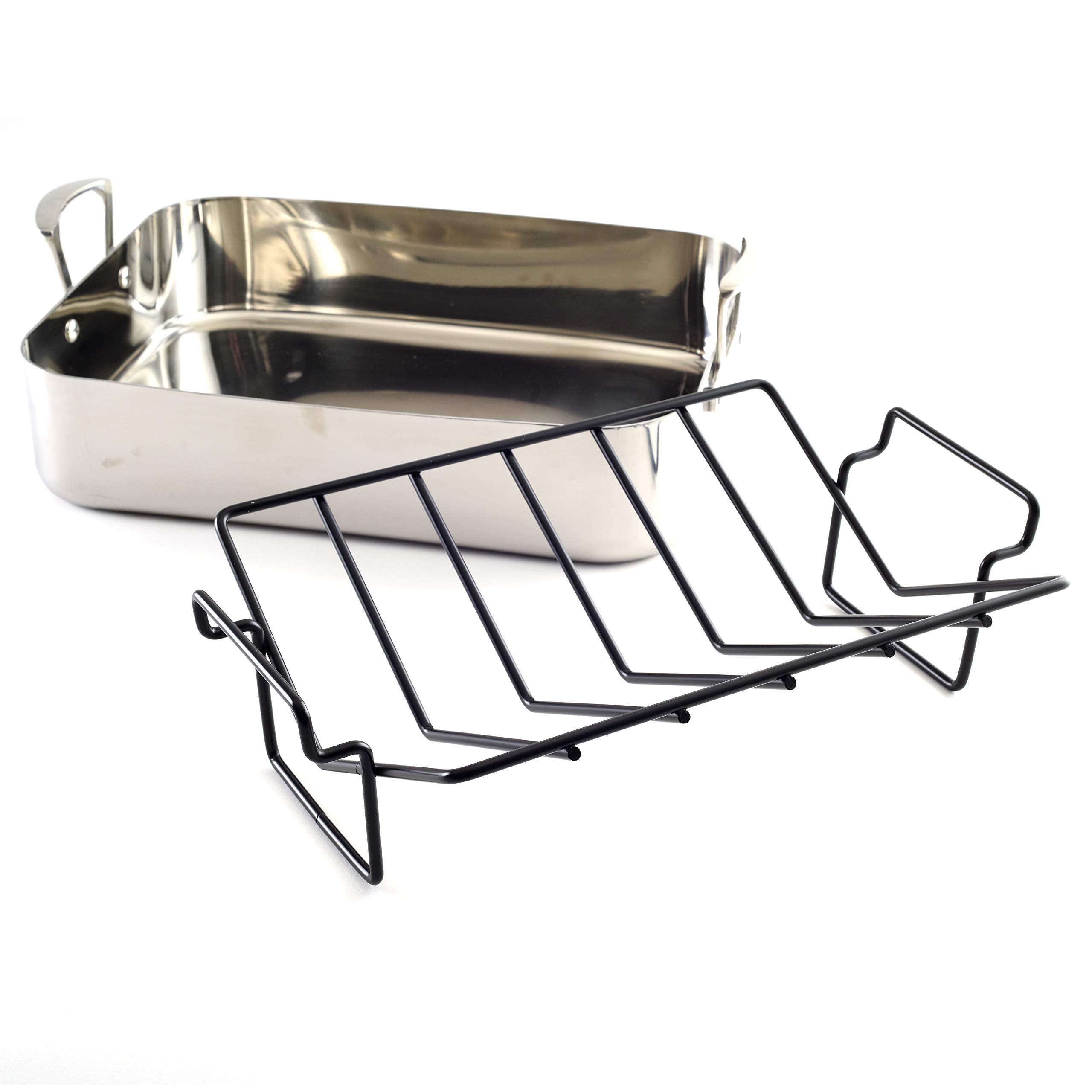 Norpro roasting rack showing silicone nonstick finish for simple cleanup.