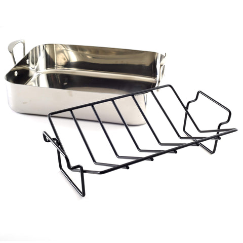 Norpro roasting rack showing silicone nonstick finish for simple cleanup.