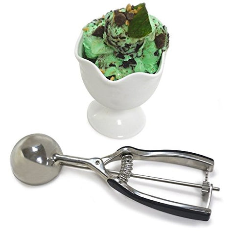 Norpro NOR-SCOOP forms uniform meatballs for even cooking.