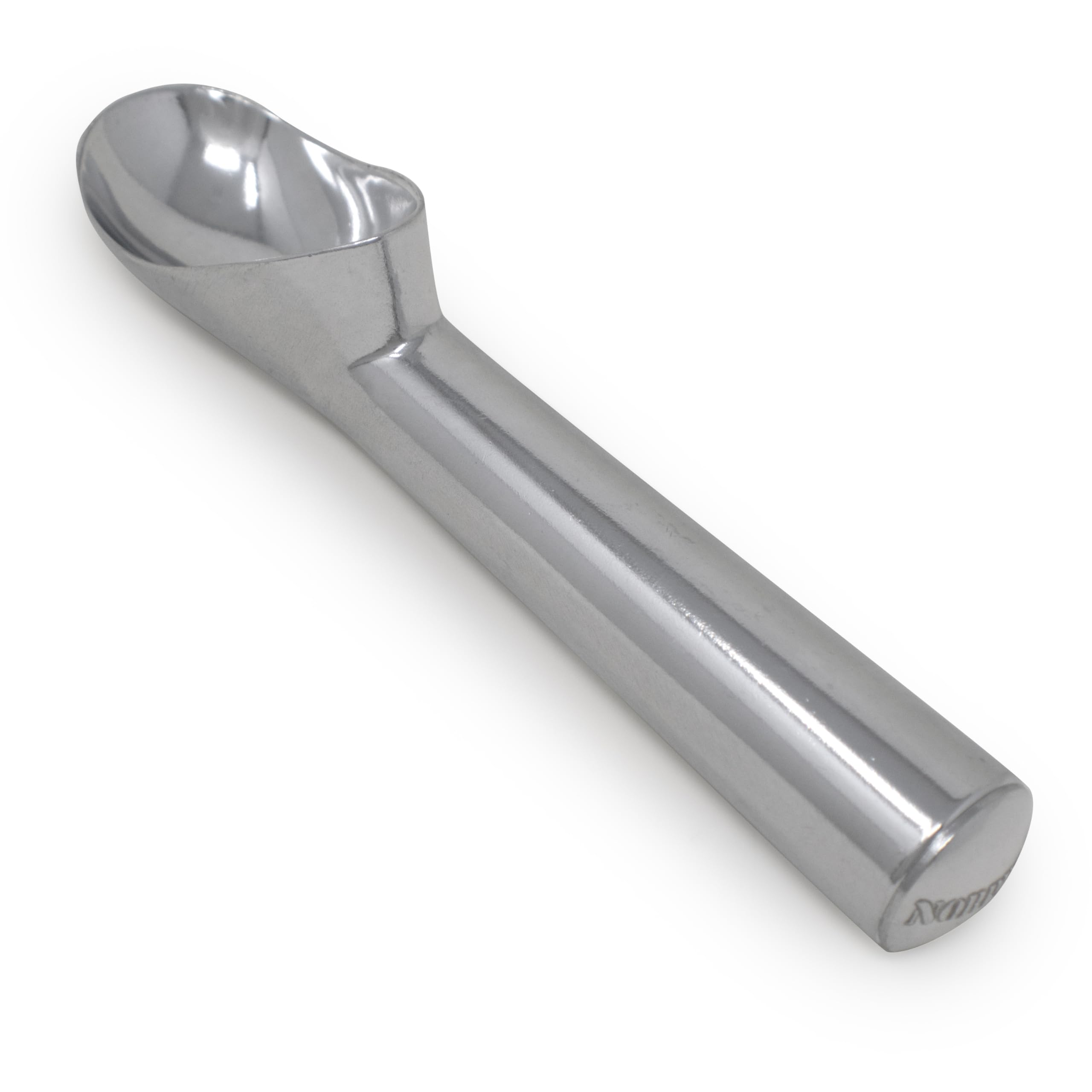 Norpro 7-inch silver ice cream scoop with smooth-scoop design for easy serving