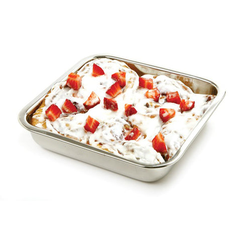 Norpro stainless steel cake pan with mirror finish for durable everyday use