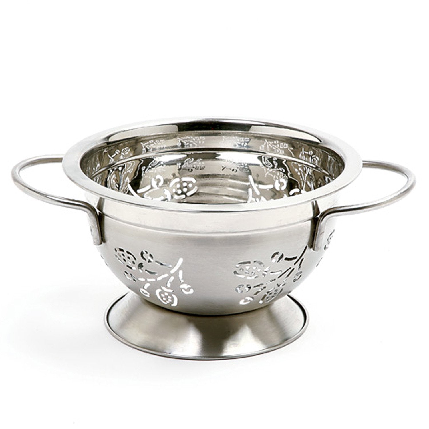 Norpro stainless steel colander demonstrates durable construction; hand washing helps maintain finish.