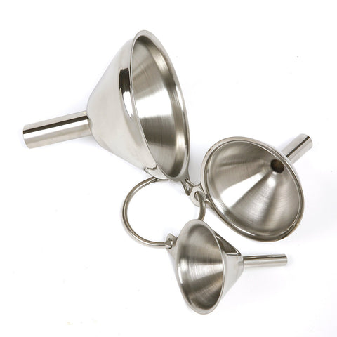 Norpro stainless steel funnels, medium mouth for precise pouring into jars.