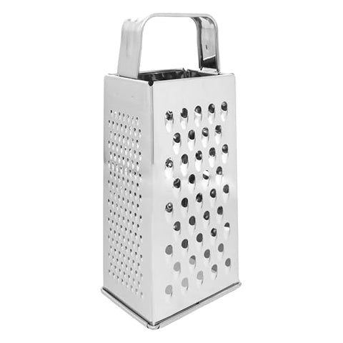 Norpro stainless steel grater four-sided closeup showing shredding and zest options