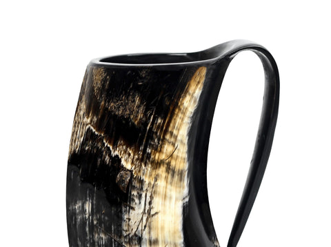 Ethically sourced ox horn ensures responsible craftsmanship in the NORSE EMPIRE mug.
