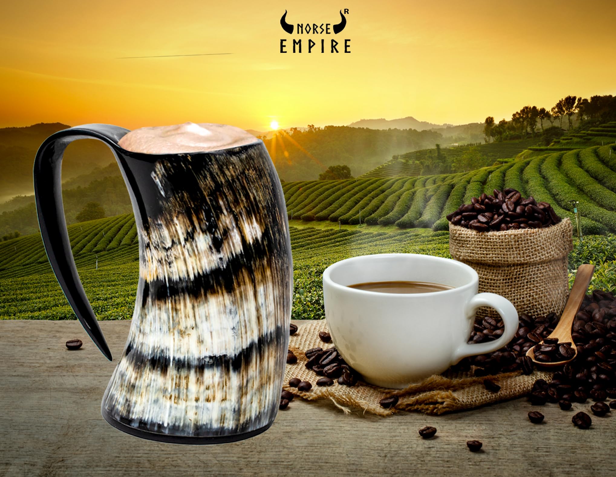 Norse Empire gift bag included with horn mug presentation.