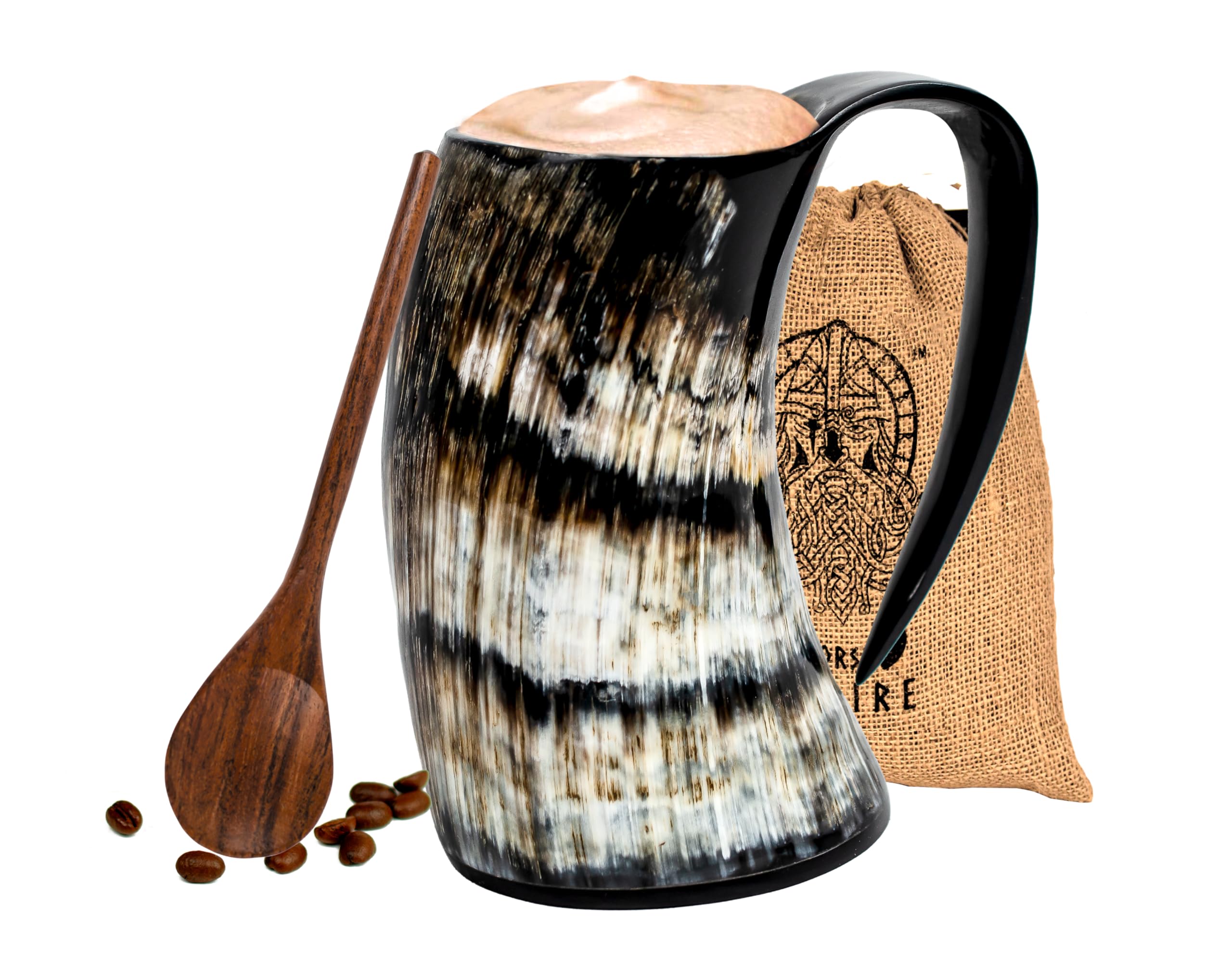 Norse Empire Viking horn mug 16oz ready for bold beer or mead.