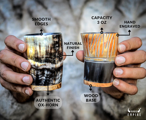 Norse Empire horn mug 3oz capacity ready for mead or beer