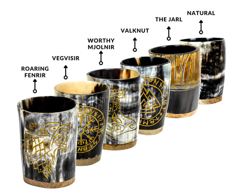 Norse Empire horn mug with burlap sack included for gifting