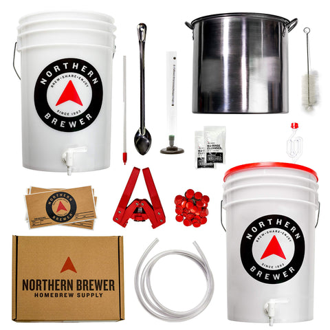 Northern Brewer starter kit kettle, durable pot for first-batch homebrews.