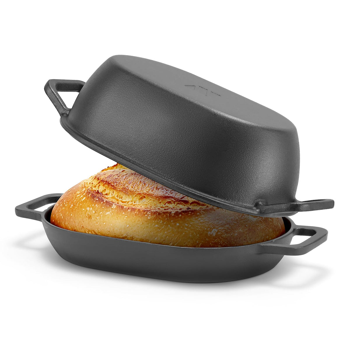 Northriver Casting 12x8 oval Dutch oven ready for sourdough with even heat