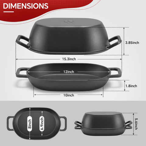 Northriver Casting shallow base roaster demonstrates 2-in-1 cooking opportunities
