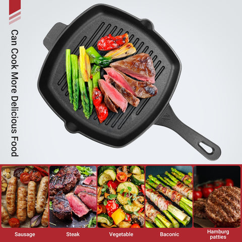 Northriver Casting square grill pan great for cooking vegetables and bacon