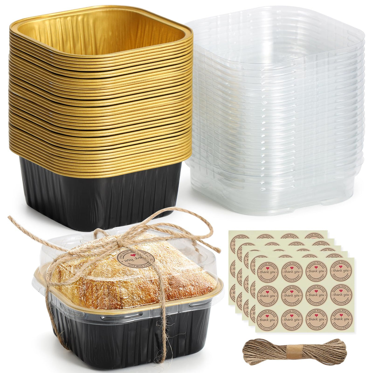 Norxziore mini square baking cups with lids for precise 5 oz portions and easy transport.
