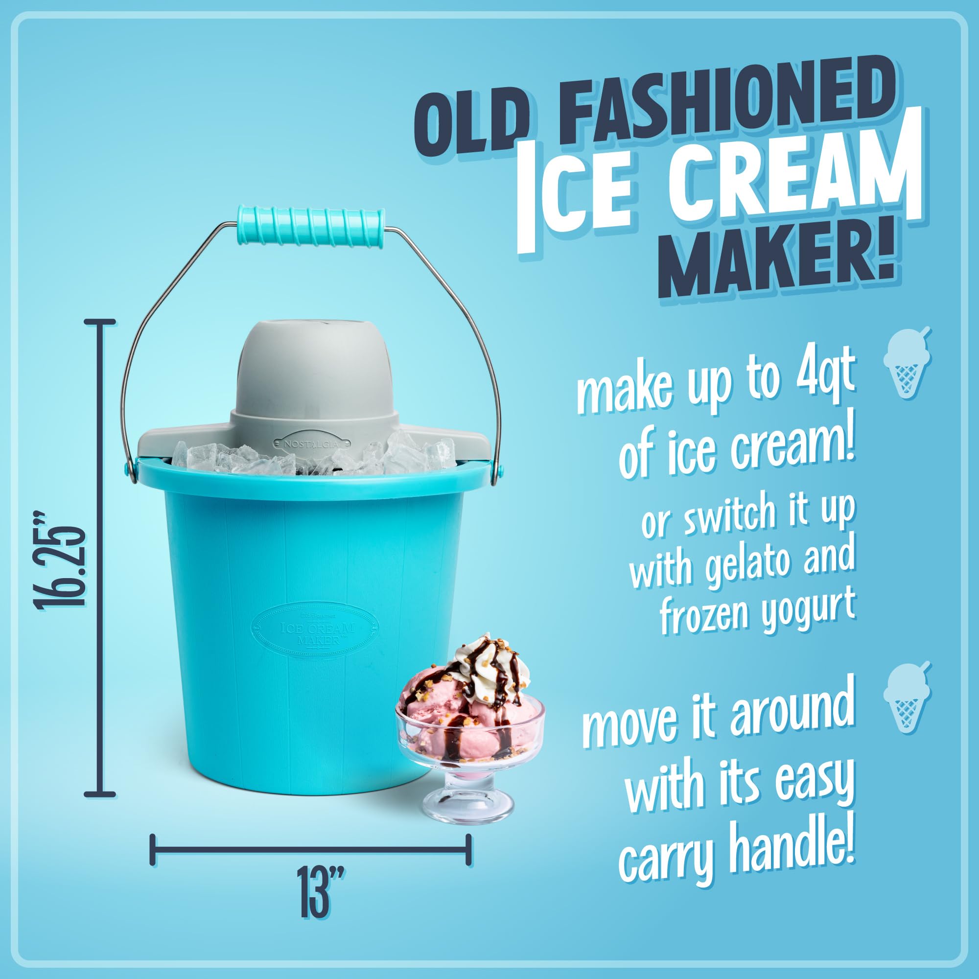 Nostalgia ice cream kit vanilla creme batch ready for flavor customization.