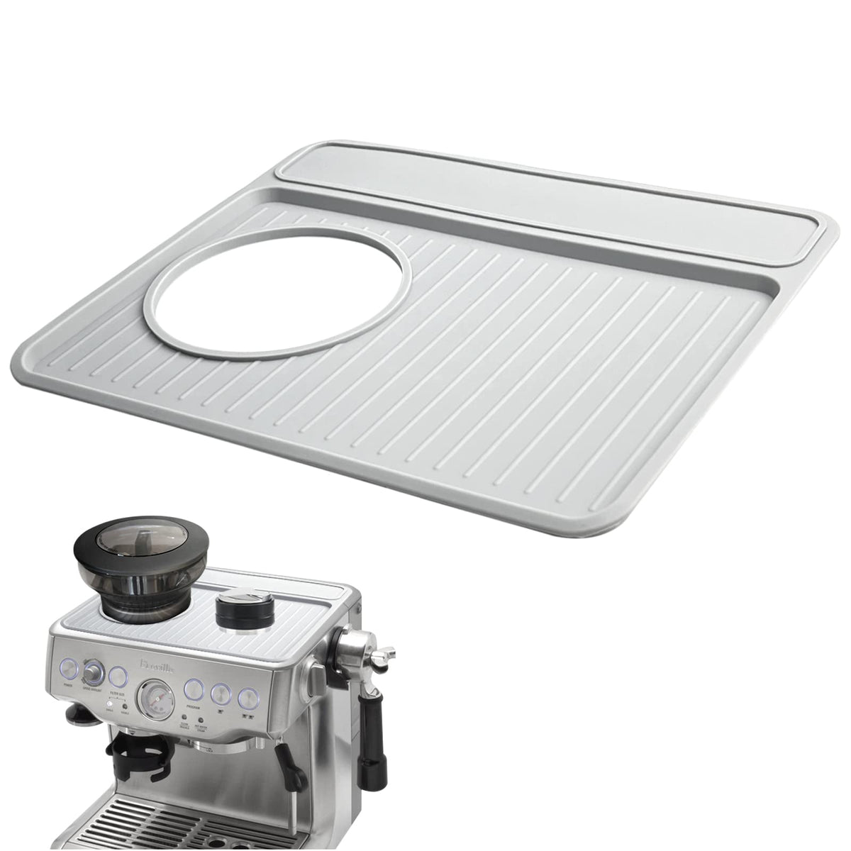 NOTSEK Breville tamping mat for 870/880, top view keeps workspace clean during tamping