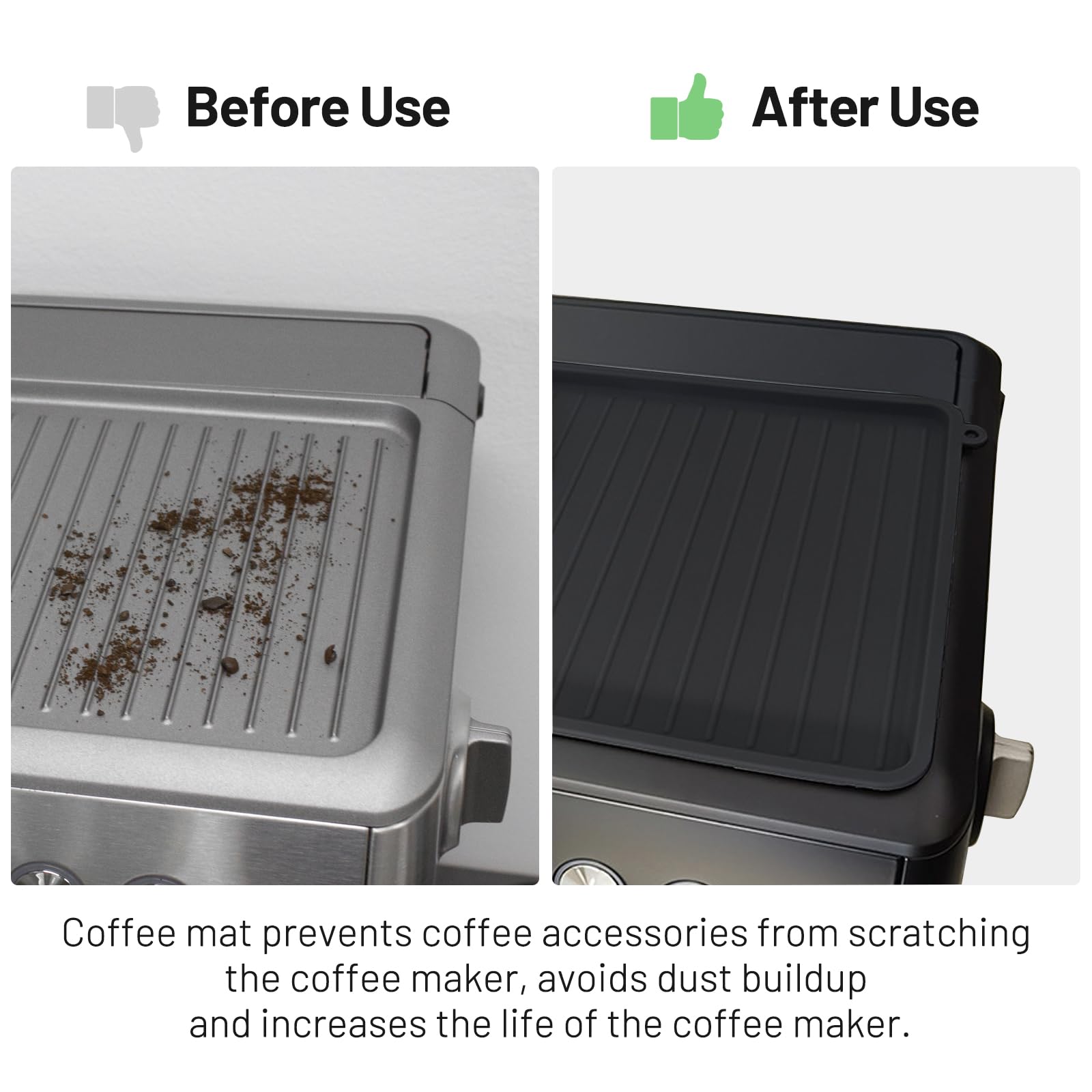 NOTSEK tamping mat protects Breville 876 from scratches during use.