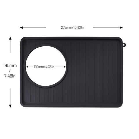 NOTSEK dishwasher-safe mat simplifies cleanup after espresso sessions.