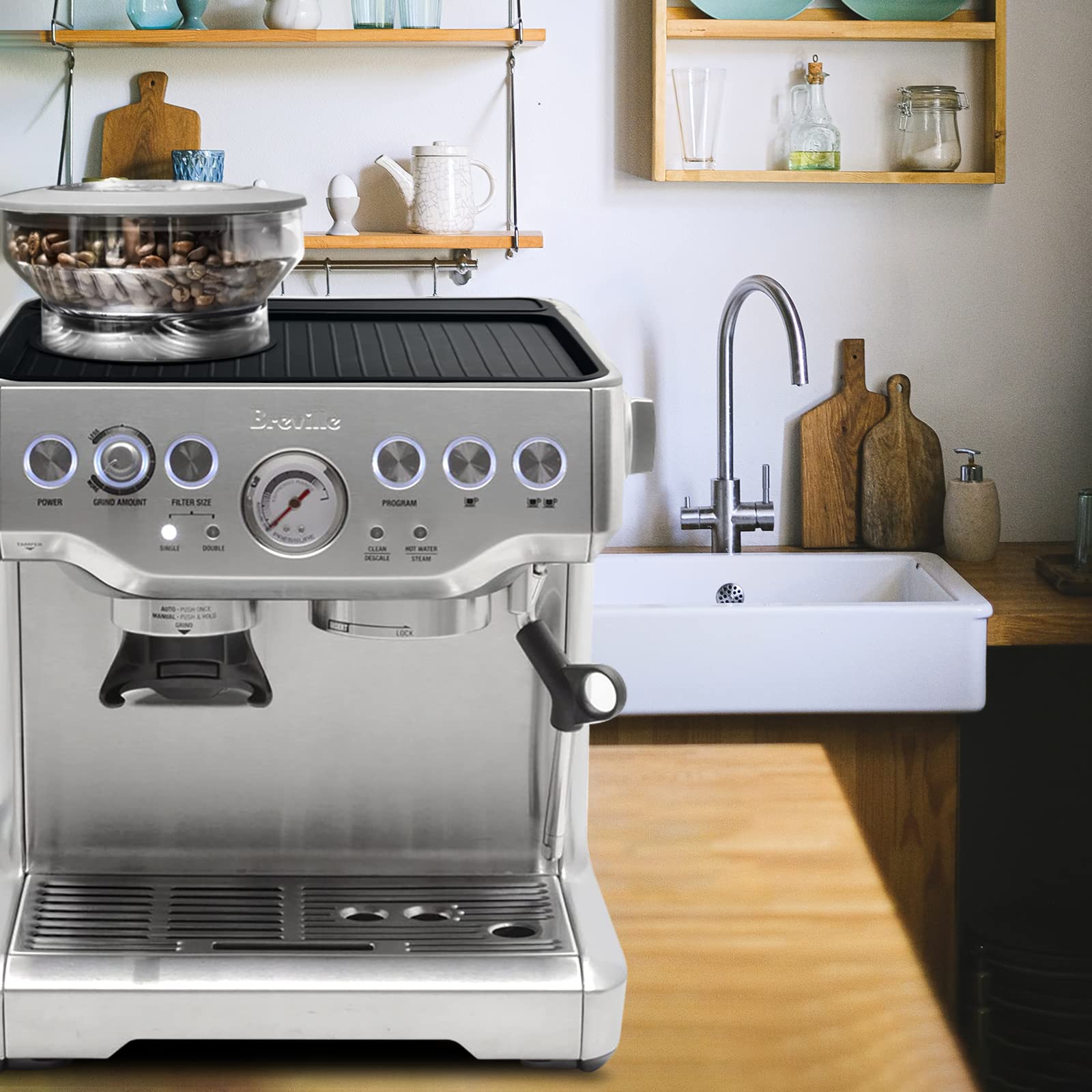 NOTSEK tamping mat measures 235 by 280 millimeters for Breville setup