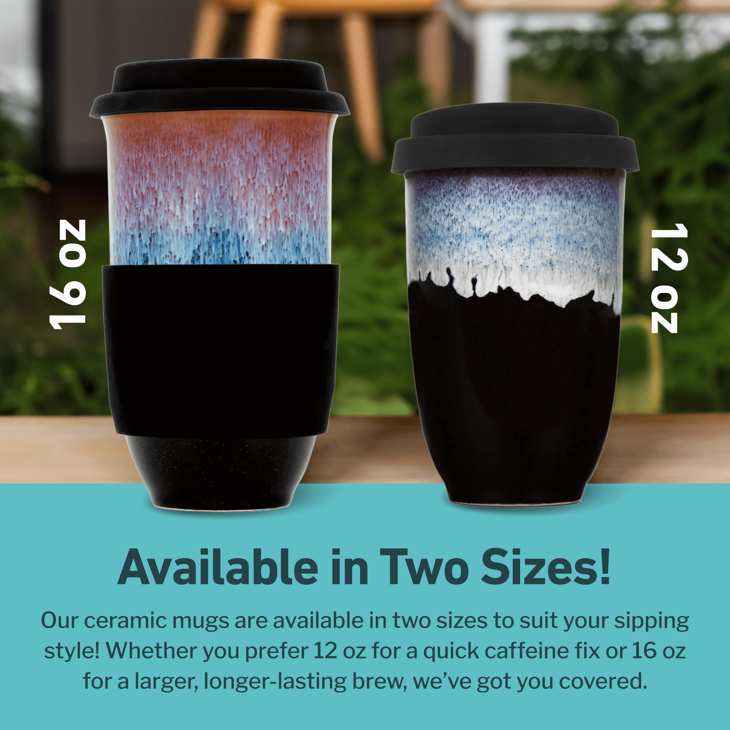NOVA CERAMICS Dishwasher-safe travel mug for easy cleaning.