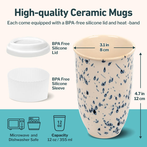 NOVA CERAMICS Orchid travel mug in hand for daily coffee routines and cup-holder fit.