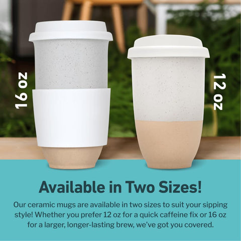 Nova Ceramics travel mug in car cup holder for on-the-go use